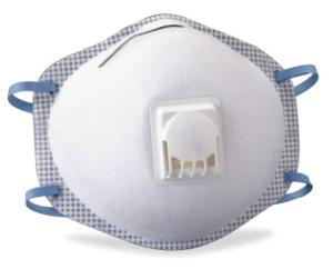 China High Filtration Efficiency Disposable Respirator Mask With Breathing Valve factory