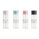 300ml Reusable Insulated Borosilicate Glass Travel Tea Bottle With Straw BPA