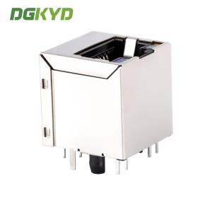 16.9MM height Cat5e Rj45 Lan Jack , vertical RJ45 modular jack with magnetic