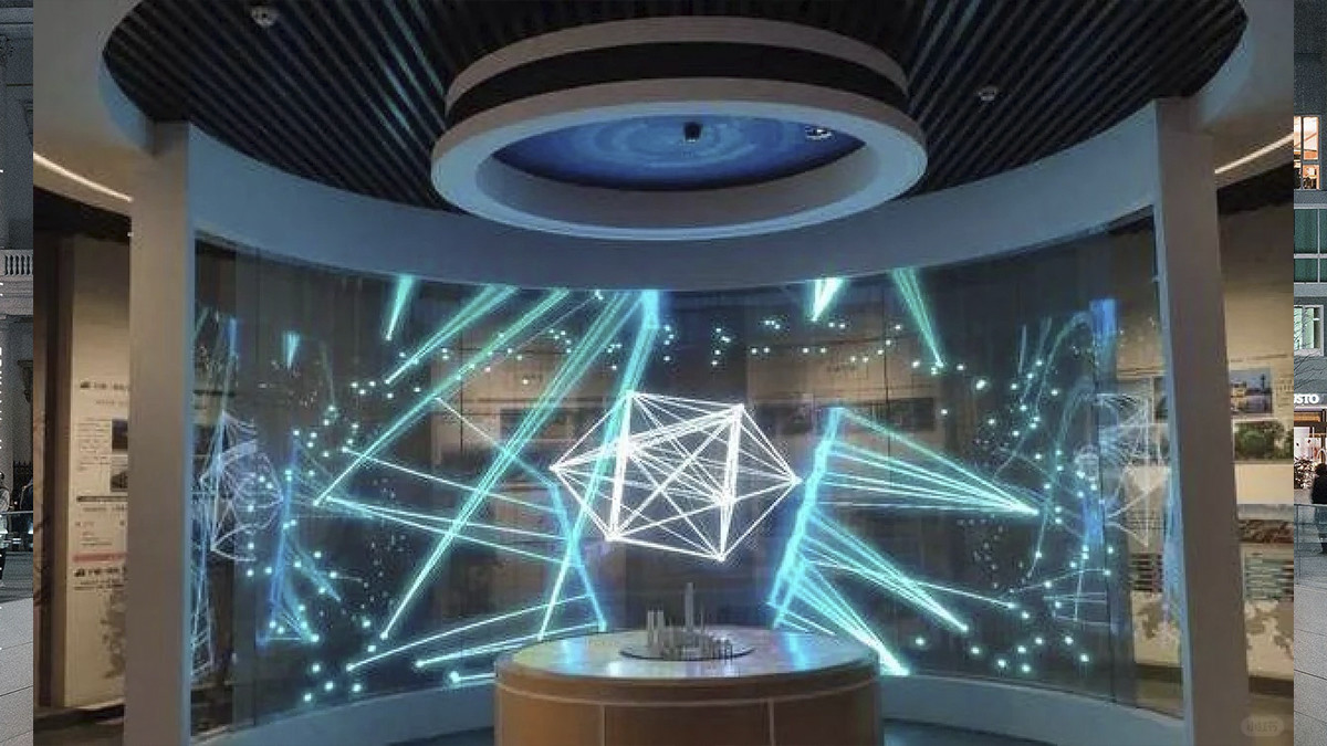 100000 Hours Lifetime Led Flexible Screen , Die-Casting Aluminum Cabinet Material Flexible Transparent LED Screen