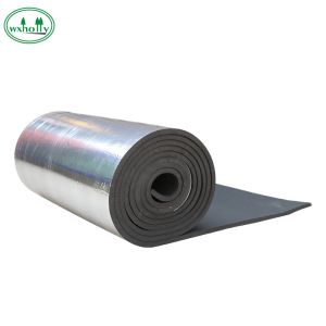 China Back Bonded 0.5mm Rubber Foam Insulation Roll Fireproof on sale