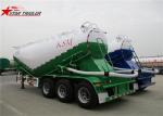 Green Three Axles Bulk Cement Semi Trailer Banana Type Technical Details