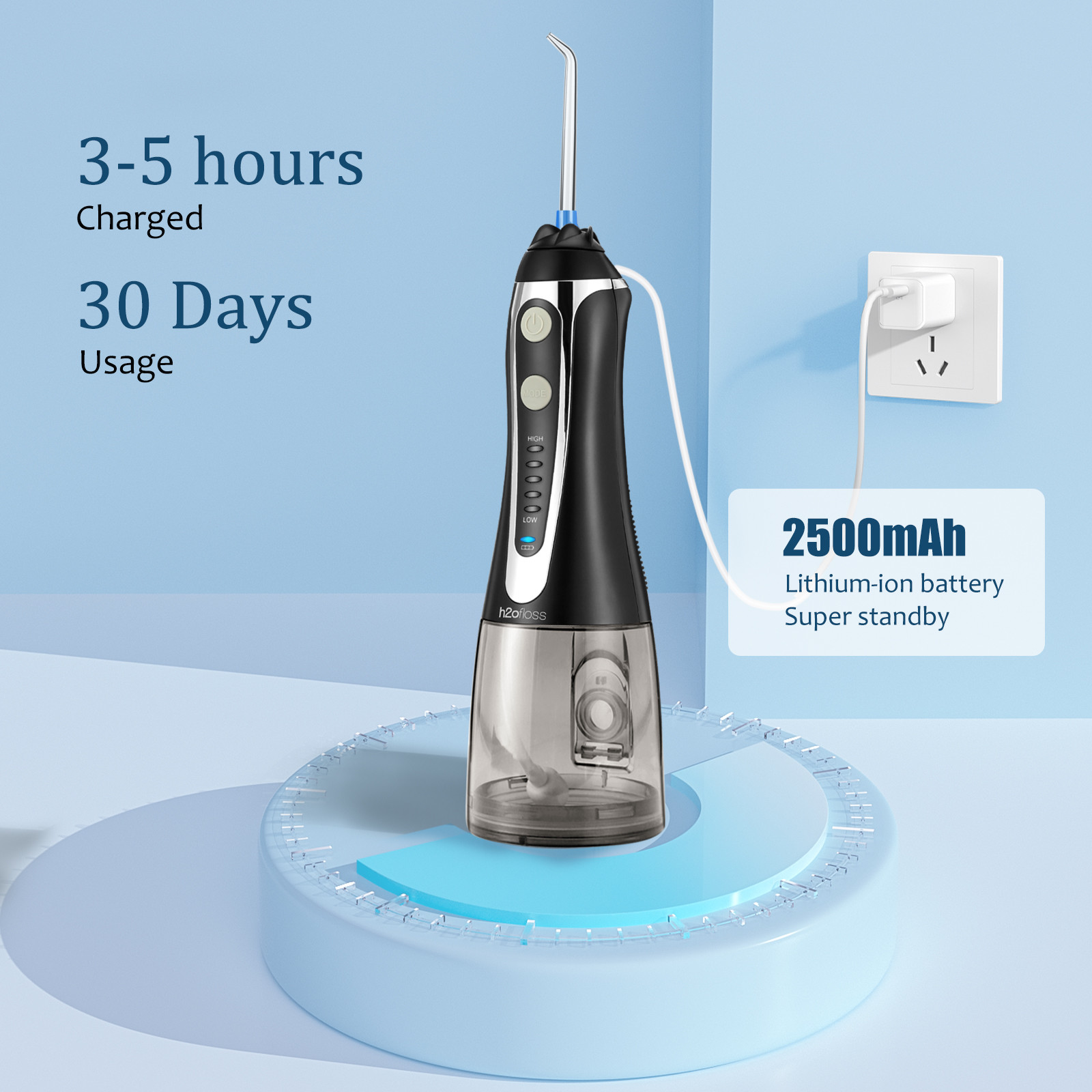 40-140PSI Portable Water Flosser PC Material High Intensity