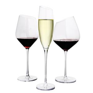 China Slant Industries 450ml Wine Glass , Unique Shaped Crystal Champagne Glasses factory