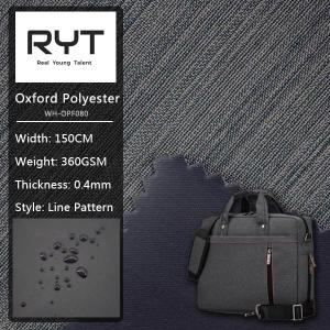 China 100% Polyester Durable Fabric Waterproof PVC Cloth Straight Line Surface For Luggage And Backpack factory