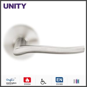 China Stainless Steel Fire Door Lever Handle EN1906 and EN1634 Satin Finish factory