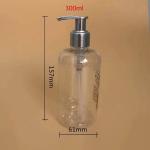 Alcohol Clear Hand Sanitizer Refill Bottle 300ml Hand Sanitizer Pump Bottle PET