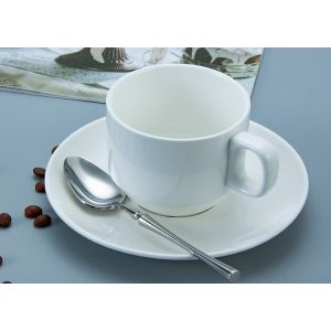 SGS White Stackable Ceramic Mug Cup With Handle