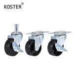 5kg Load KSLHD0403 Light Duty Furniture Rubber Black Swivel Caster