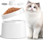 Tilted Elevated Cat Food Bowl Dish Pet Feeding Station With Stand ABS