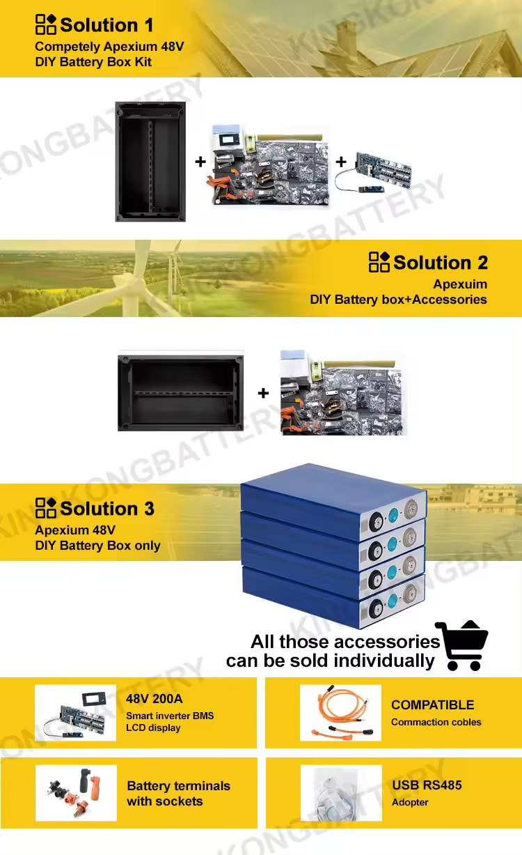 1C Discharge Rate 5kWh 100Ah 200Ah 280Ah 314Ah LiFePO4 Battery for Cell Energy Storage