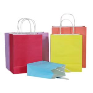 China 150g Eco Friendly Kraft Paper Bag For Shopping Embossing Debossing, bag with handle factory