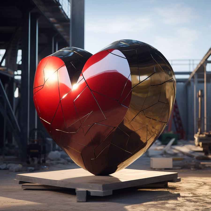 Weather-Resistant Stainless Steel Mirror Apple Sculpture Outdoor Garden Art Modern Patio Decor