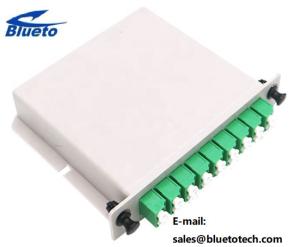 China LC APC LGX Box PLC Fiber Optic Cable Splitter 1x16 Green Color factory