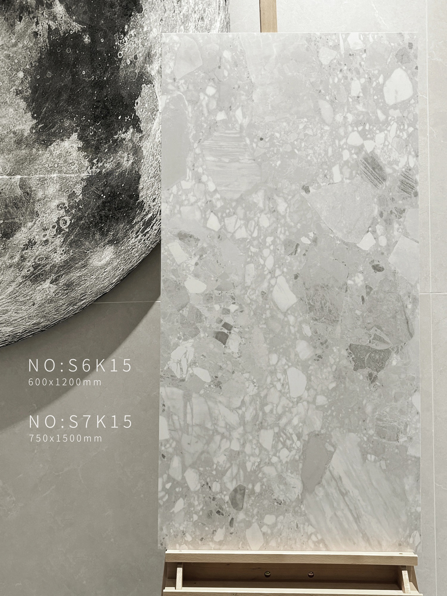 Gray 750x1500mm Outside Wall Tiles And Interior Floor Stunning Terrazzo Baby Face Glazed Porcelain Tile For Building And Restaurant