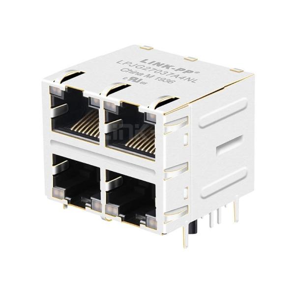 LPJG27037A4NL 1000 Base-T 2x2 Port RJ45 Magnetic Jacks Green&Yellow/Green&Yellow