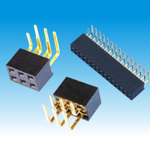 Durable Female Right Angle Header Connector 2.54 Mm Pitch H 5.7 Single Row