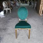 94cm Height Gold Leg Green Velvet Chairs For Wedding