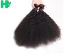 Black Natural Human Hair Extensions , 100% Virgin Peruvian Kinky Culry Hair