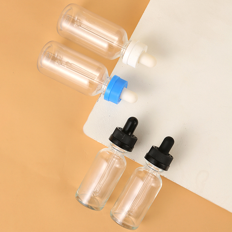 15ml 1oz 30ml 50ml Clear Frosted Glass Oil Bottle Green Transparent Dropper Bottle for Cosmetics Packaging Sealing Type