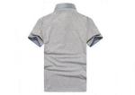 Mens Business Polo Shirts Anti - Shrink Plain Color With 3 Plastic Buttons