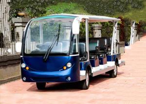 China Blue Electric Sightseeing Bus Trojan Battery Powered Electric Tour Bus factory