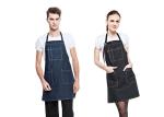 Solid Color Womens Kitchen Aprons Comfortable Wide Straps Collar Neck Hanging