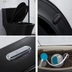 28" Dual Flush One Piece Toilet Black 12 Inch Rough In Closing Seat Soft