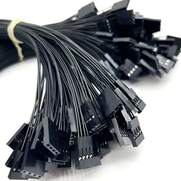 China 2.54mm Pitch 4 Pin Dupont Cable Assembly UL1007 24awg Black Customized Length factory