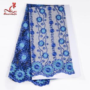 China Home Textiles Beaded Floral Embroidered Lace 130CM Width factory