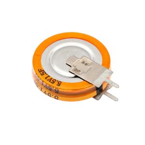China 1.5 5.5V Vertical Gold Coin Super Capacitor For UPS Syestem factory