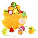 Wooden Stacking Balance Building Block Toys Cartoon Animal Hedgehog Fruit Blocks