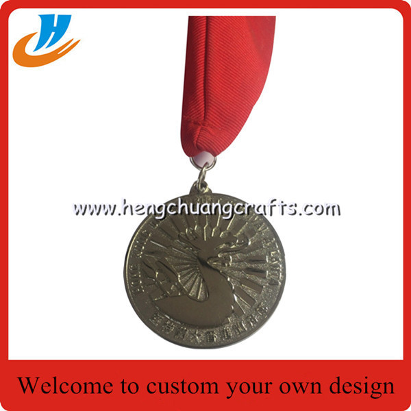 Football metal medals,ribbon medal metal with design factory cheap custom