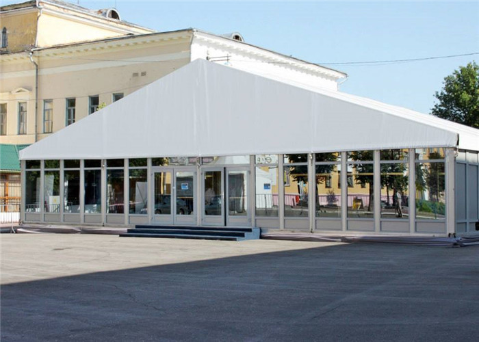 Customized Size Glass Wall System Exhibition Tents Water Fire Proof Marquee