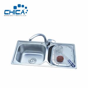 China Stainless Steel Kitchen Sink Double Bowl Kitchen Sink Press Kitchen Sink With Faucet factory
