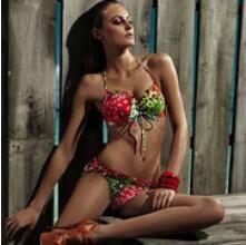China Bikinis Set Women Floral Print Multi Strap Cross Tie Triangle Swimsuit Brazilian Swimwear Female factory