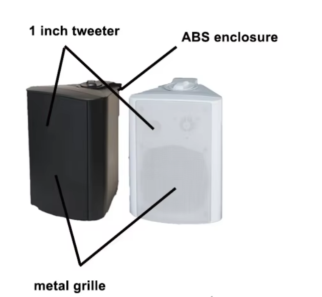 China 1'' Tweeter 3-inch Woofer Wall Speakers OEM ODM 15w/30w 1-year Warranty White and Black Color  on sale