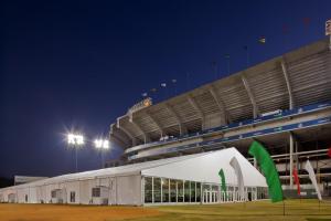 China 25x40m 35x50m Transparent Exhibition Tents Long Lifespan Pvc Fabric factory