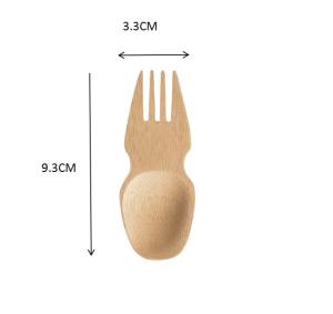 China 9cm Biodegradable Mini Disposable Bamboo Cutlery Salad Spork For Travel Camping factory