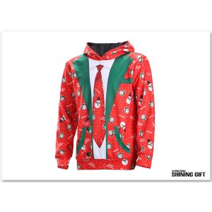 Cute Christmas Snowman Digital Print Pullover Hooded Sweatshirt Pocket Hoodies