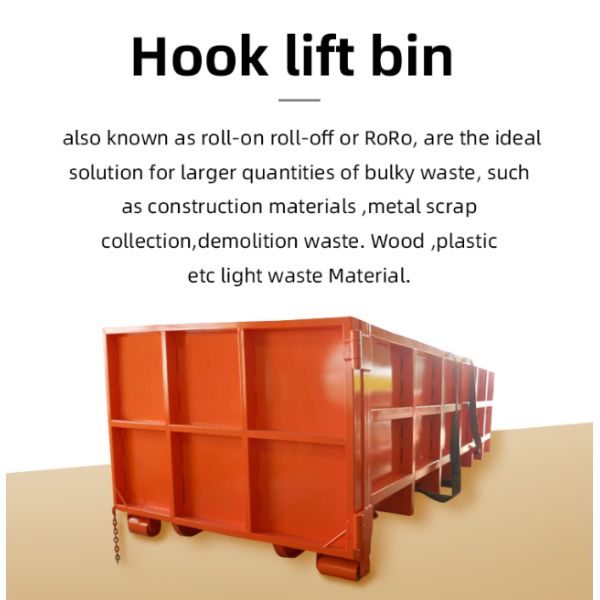 Hook Lift Bin HLB-02 10-35CBM Heavy-Duty Roll-Off Container