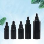 10ml 30ml Cosmetic Black Glass Dropper Bottle With Screw Cap