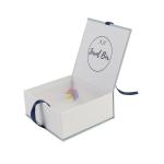 Square Book Shape Cardboard Jewelry Gift Boxes Stylish With Ribbon