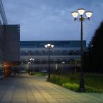 All In One Solar Landscape Lighting Garden Pathway 3 Head Outdoor Post Light