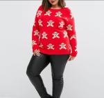 snowman design adult clothing longsleeve plus size women red xxxxl christmas
