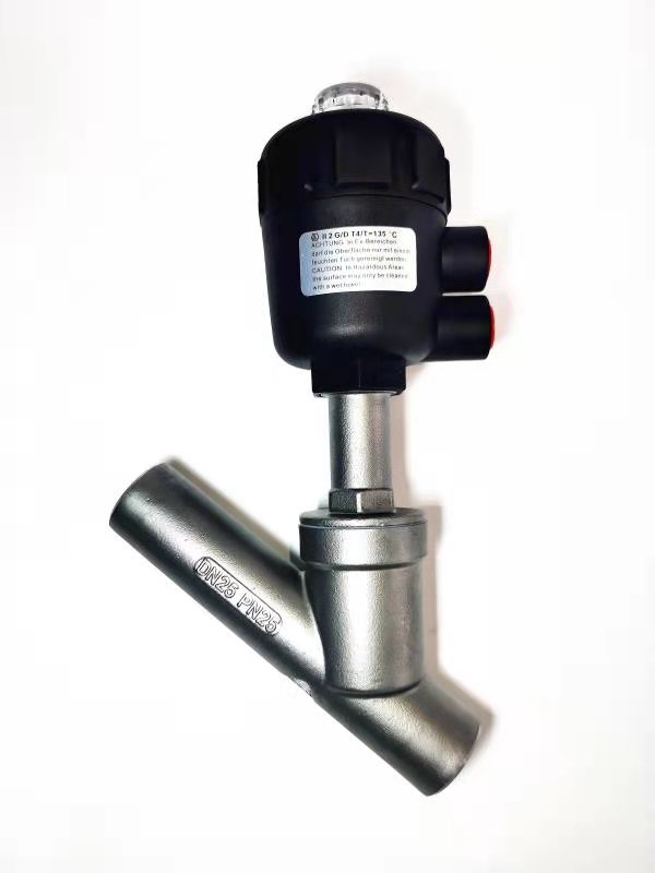 DN15-DN80 Stainless Steel 304 Pneumatic Steam Thread Y Type Angle Seat Valve for Disinfection Pharmacy