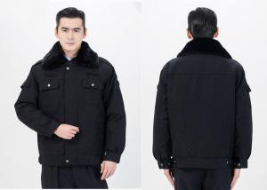 China Fur Collar Security Guard Uniform , Security Guard Jackets With Two Pockets factory