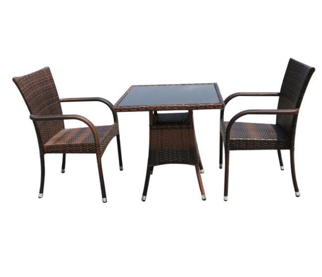 Grey Square Outdoor Wicker Dining Table Rattan Chair Outdoor Furniture Rattan