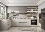 High End Cuisine Luxury Marble Floor Island White Full Modern Kitchen Cabinet