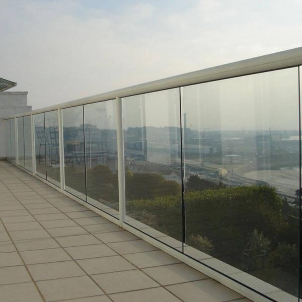 12mm Frameless Tempered Glass Railing Aluminium Glass Balcony Railing High